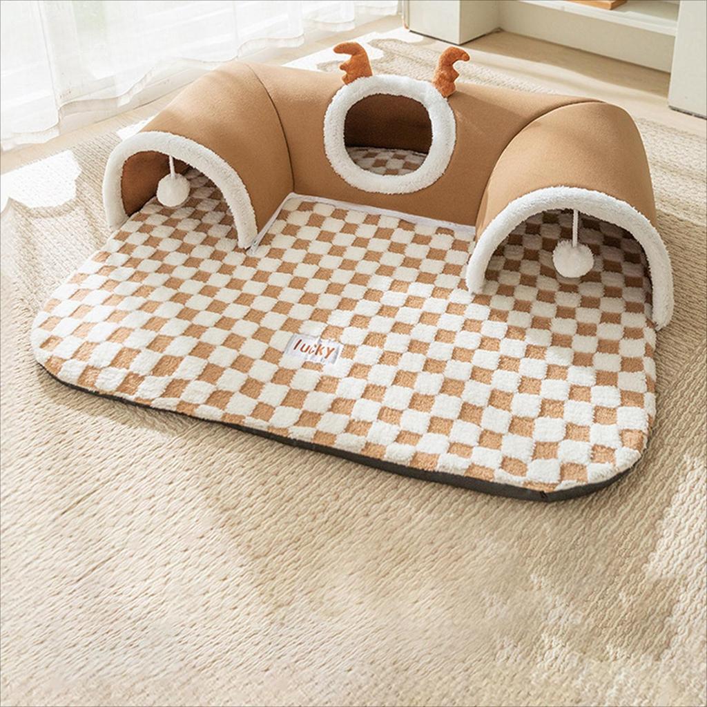 INS Cat Bed Tunnel Cat Play Tunnel Warm Shelter Tent House Toys for Dog Pet Animal Indoor Outdoor Wall-Corner Games Outside