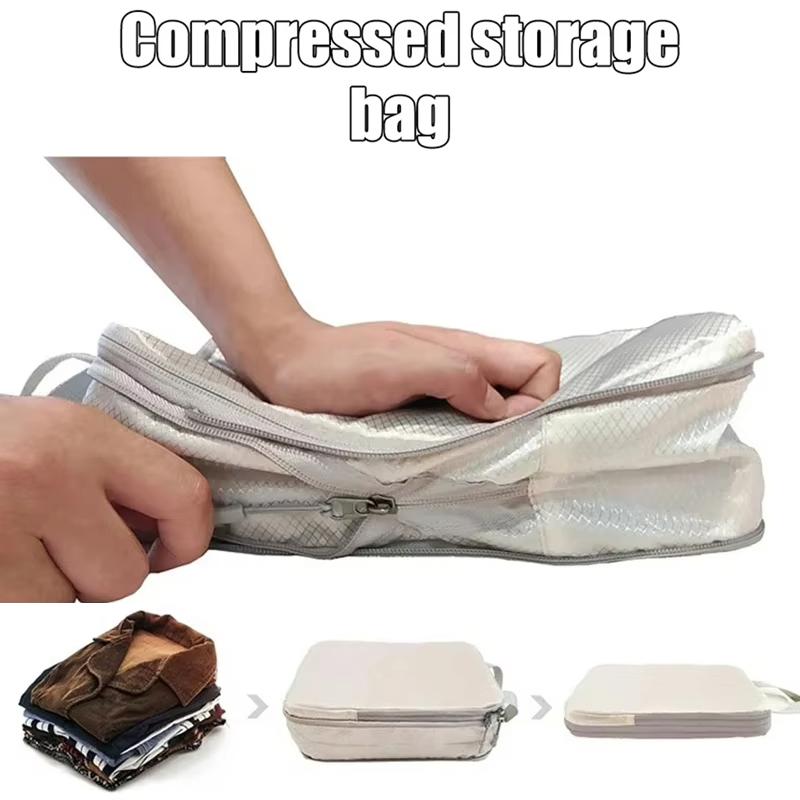 6PCS Travel Portable Compression Packing Cubes Waterproof Suitcase Luggage Organizer Zipper Foldable Storage Bags