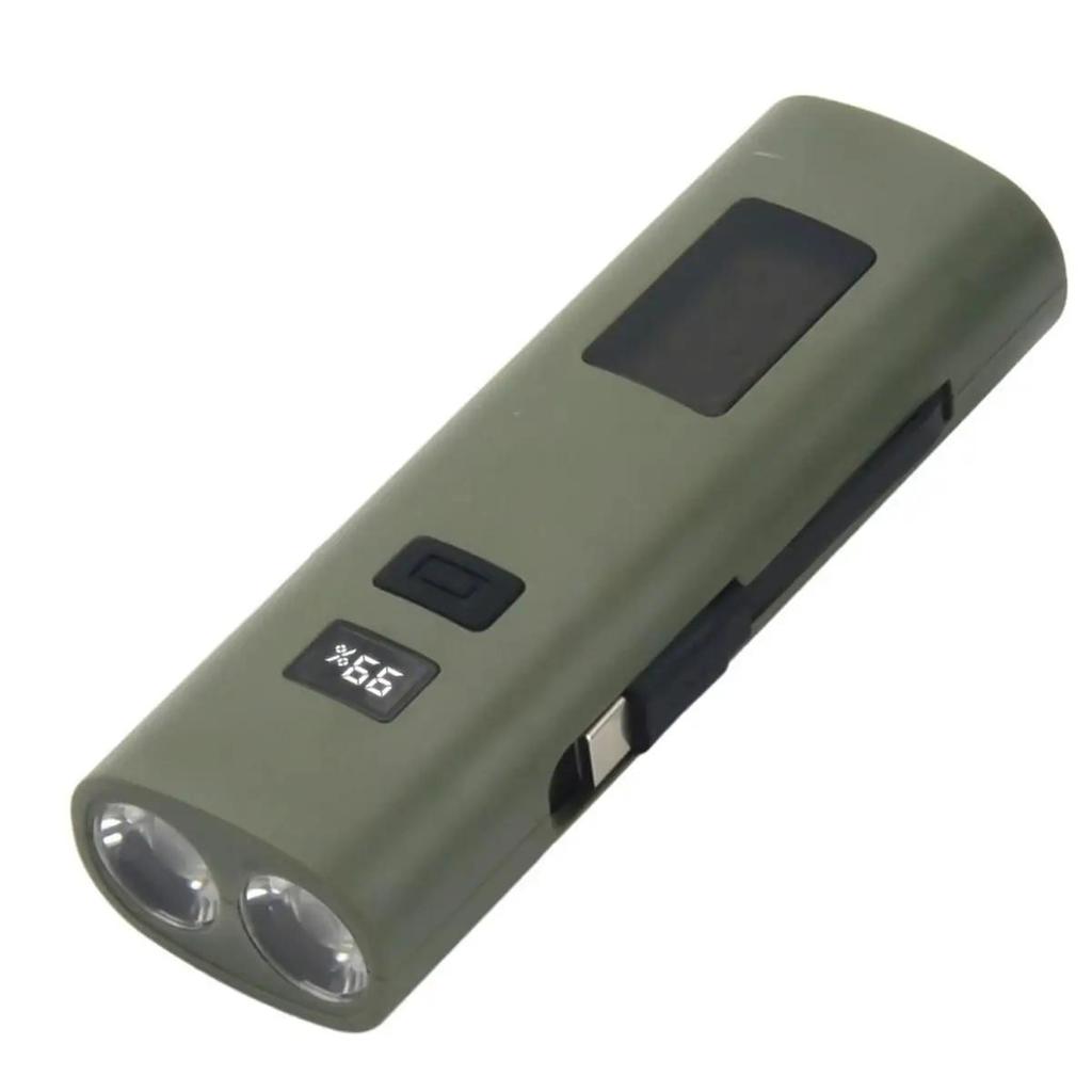 Flashlight With Clip Magnetic Rechargeable Digital Display Waterproof Small Power Bank Tactical Led Outdoor Headlight High Power