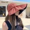 Outdoor Empty Top Wide Brim Panama Hat UV Protection Sun Cap Bucket Hat Beach Cap Sunshade Hat