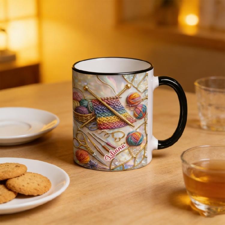Unique Sewing Tool Printing Ceramic Mugs Sophisticated Drinkware For Craft Enthusiasts And Home Decors Collectors