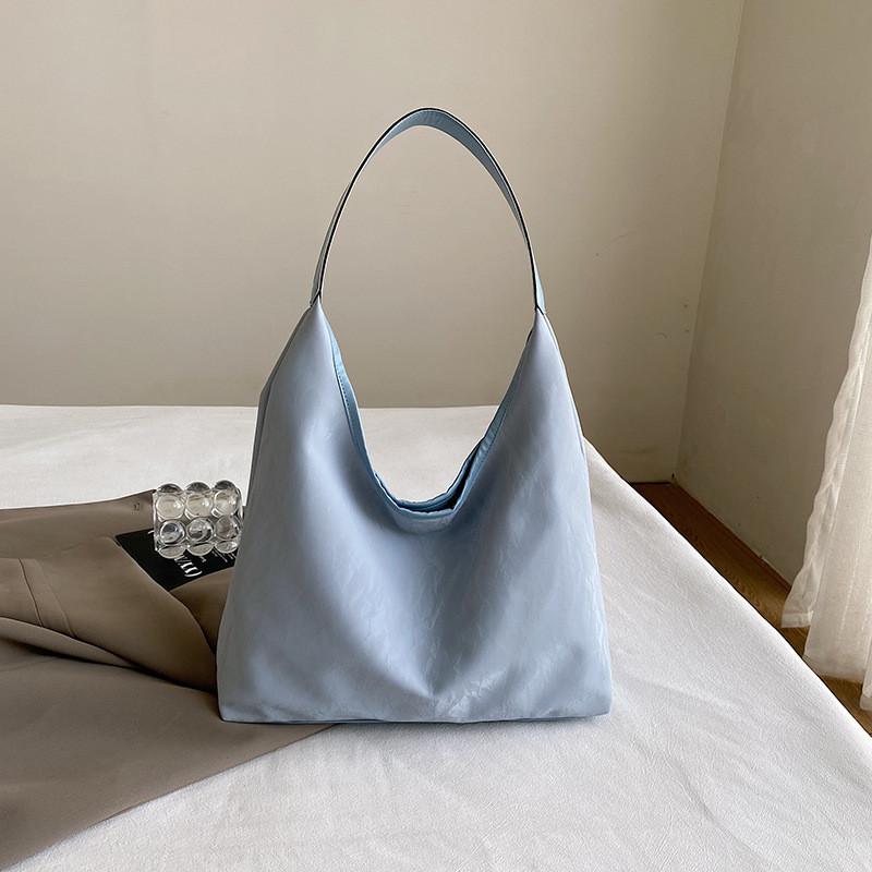 Stylish Commuter Shoulder Bag For Women Fashionable Pu Leather Tote Summer 2024 синий