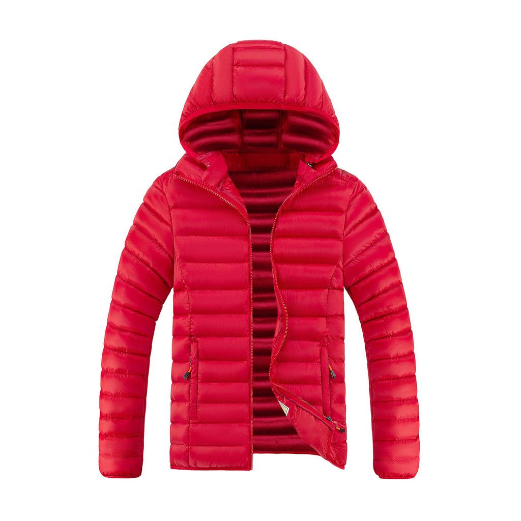 Men's Casual Cotton Jacket Hooded Solid Color Winter Daily