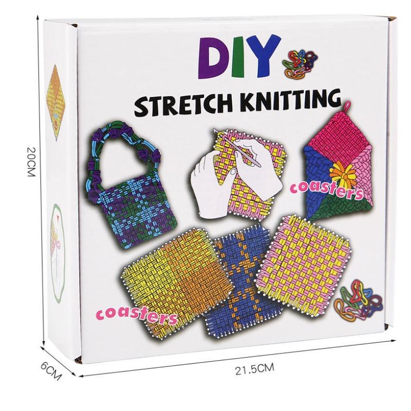 Girls Birthday Gift Handmade Diy Cloth Wallet Rainbow Weaving Loom Elastic Rope Kids Educational Toy