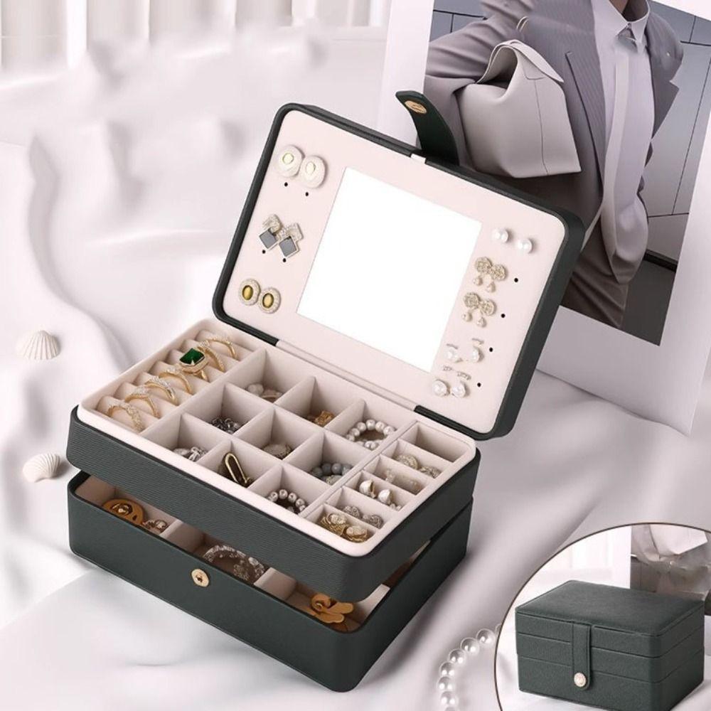 Rings Necklace Jewelry Packing Bag Multilayer Square Jewelry Box Jewelry Storage Case  Vacation