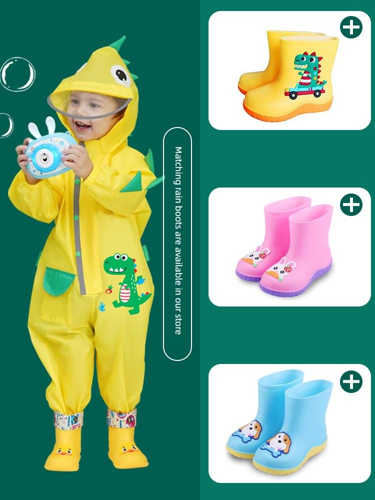 Children's Raincoat One-Piece Suit for Boys and Girls, Primary School Students, Kindergarten Babies, Full-Body Rainproof Playwear Poncho