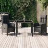 Vidaxl 3-Cz. Juego de Muebles de Jardín con Cojines, Negro, Ratán PE