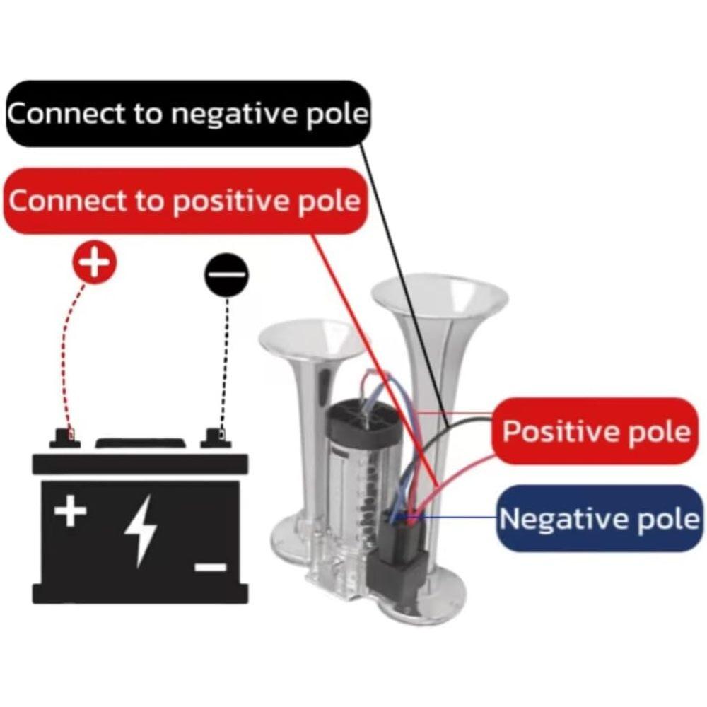 12V 600DB Car Air Horn, Super Loud Air Horn for Truck, Dual Electric Air Horns Kit for Vehicles- With Compressor