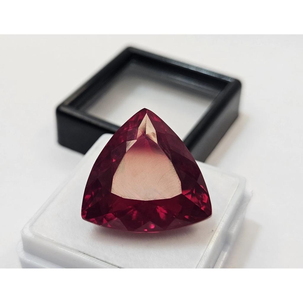 Stunning Red Color Ruby Mozambique Trillion Cut 32+ Ct Certified Loose Gemstone
