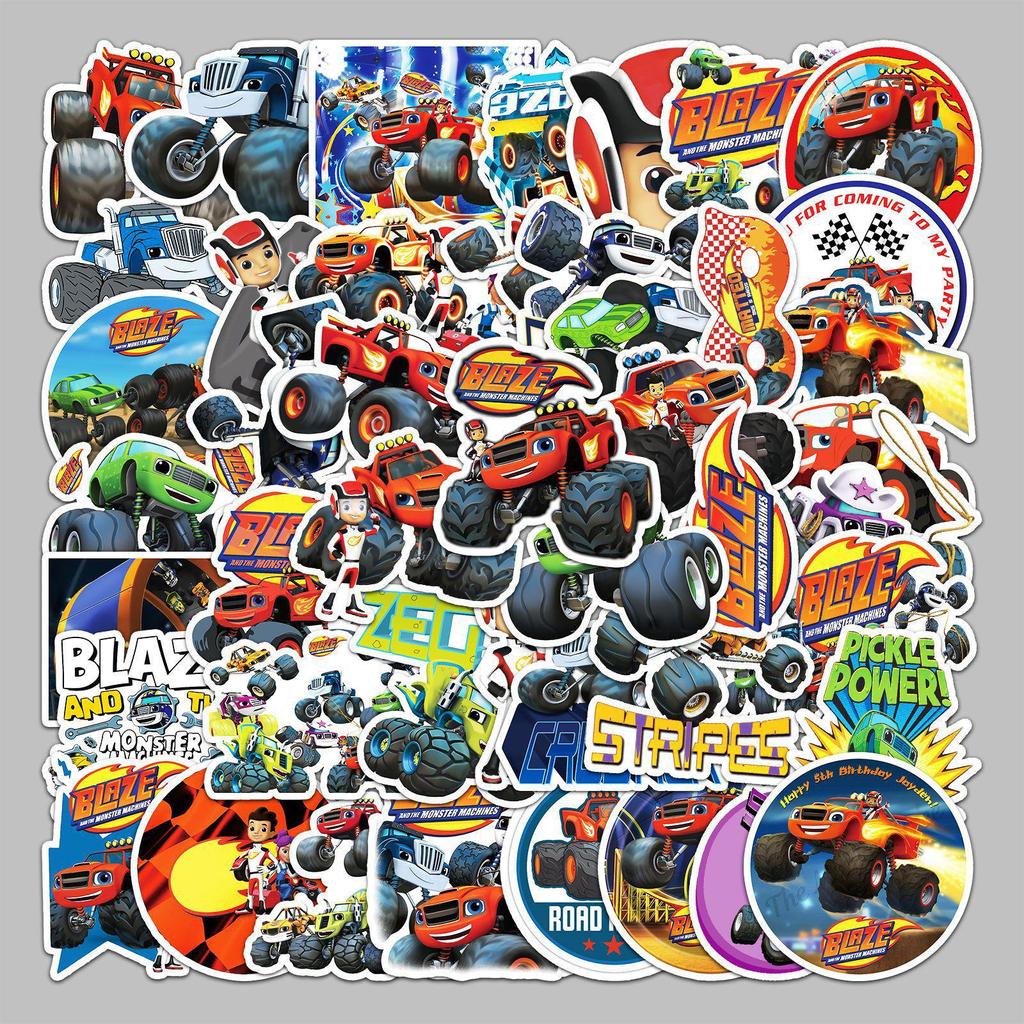 50 Cyclone Chariot Waterproof Graffiti Stickers - Creative Cartoon Decals for Scooters, Computers, Tablets.