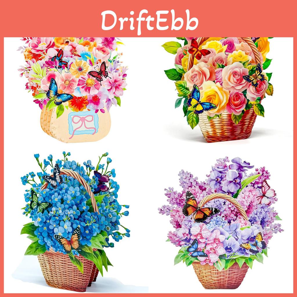 Floral Design Popup Greeting Card With Special Paper Material For Celebrations And Romantic Occasions