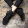 Men Red Ankle Boots Suede Short Boots Wingtip Dress Formal Chelsea Boots Large Size