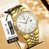 Orologio da polso meccanico completamente automatico autentico in acciaio inossidabile, lancette luminose, data, resistenza all'acqua 10m, diretto dalla fabbrica