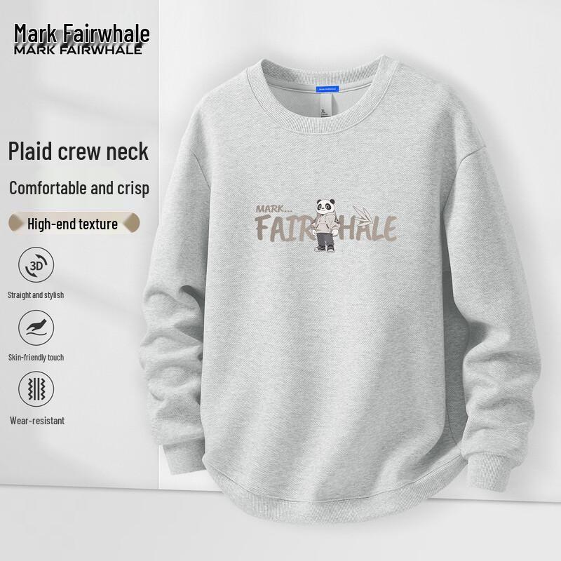 Mark Fairwhale Men's Panda Graphic Loose Fit Round Neck Sweatshirt