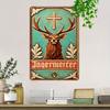 Vintage Jagermeister Metal Tin Sign Retro Aluminum Wall Art Home Bar Decor