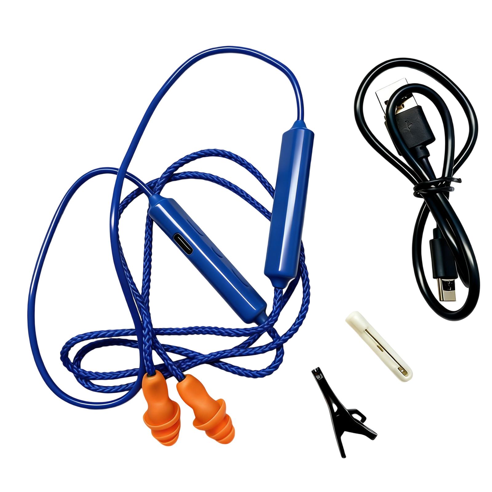 

Protection Ear Plugs Wired Bluetooth Headset For Work Noise Suppression Hearing Protection Bluetooth Earplug Headphones синій