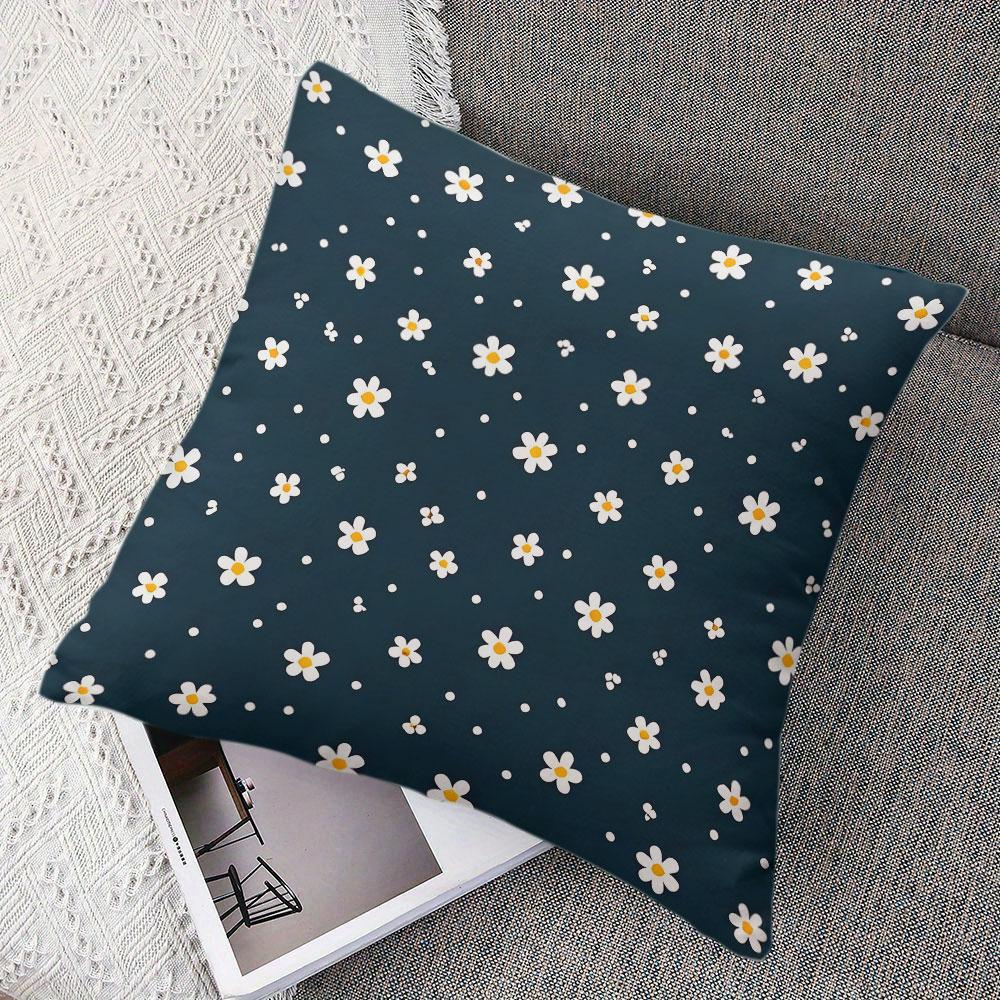 Daisy Dot Square Jacquard Pillow Cover for Sofa Office Waist Cushion Cover Home Decorative Pillowcase