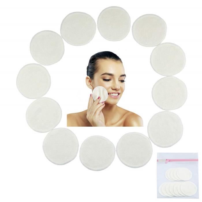 Mingco Coton Demaquillant Lavable, Tampons Démaquillants En Bambou, Tampons En Coton Biologique Réutilisables Avec Sac À Lessive,