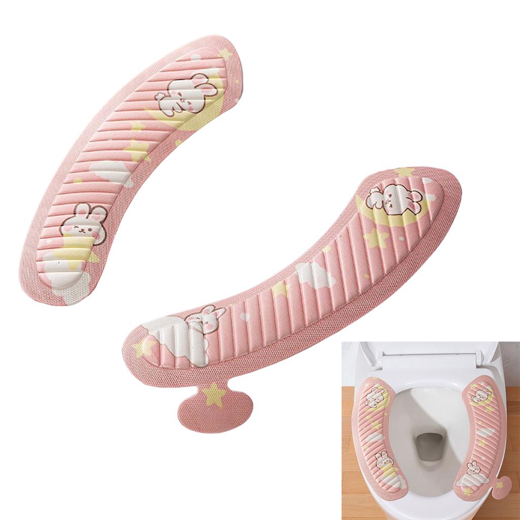 Waterproof Adhesive Toilet Seat Cover with Cartoon Design Seat Cushion Mat for Enhances Bathroom Aesthetic and Comfort