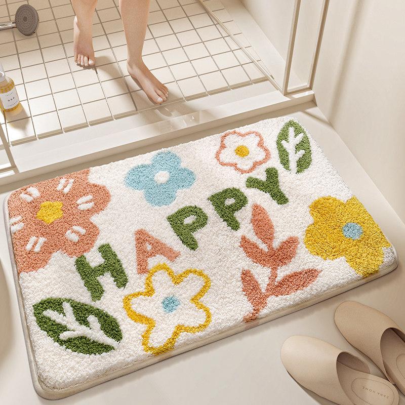 Imitation cashmere bathroom floor mat toilet toilet toilet door absorbent foot mat household quick-drying carpet