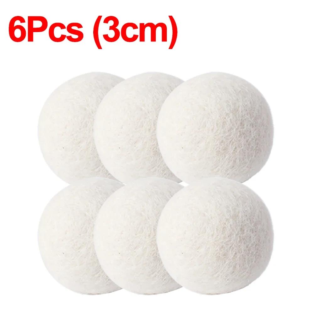 6Pcs Reusable Wool Dryer Balls Clothes Softener Laundry Fleece Dryer Ball Kit Home Clothes Dryer Washing Machine 34567Cm