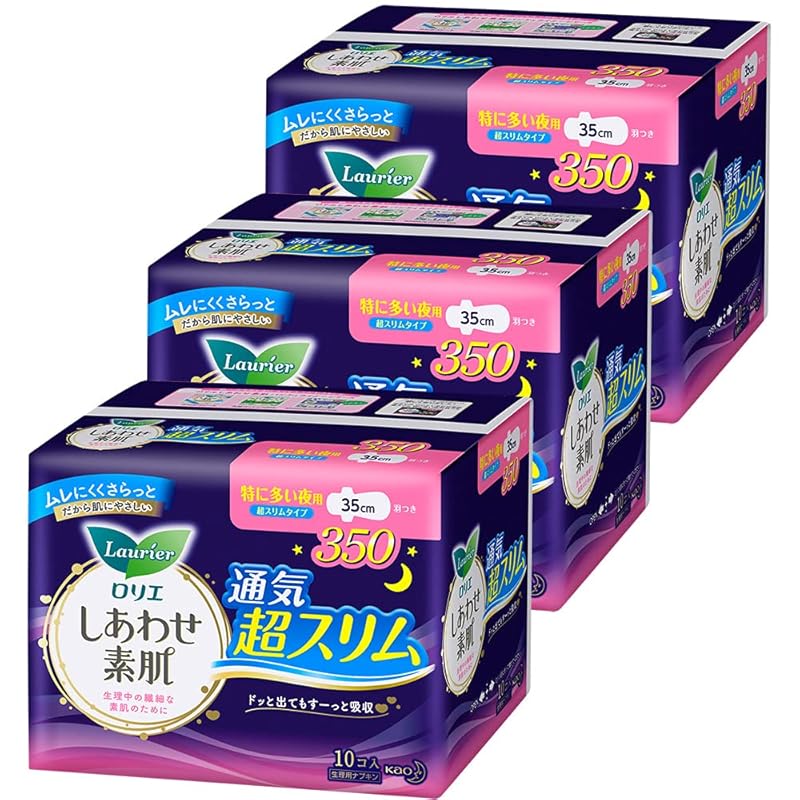 

[Bulk purchase] Laurier super slim 35cm with wings especially for night use 10 pieces x 3 sets (30 pieces)