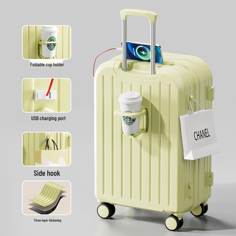 New Style Ins Durable Multifunctional Student Suitcase with Large Capacity and Password Lock Spinner Wheels