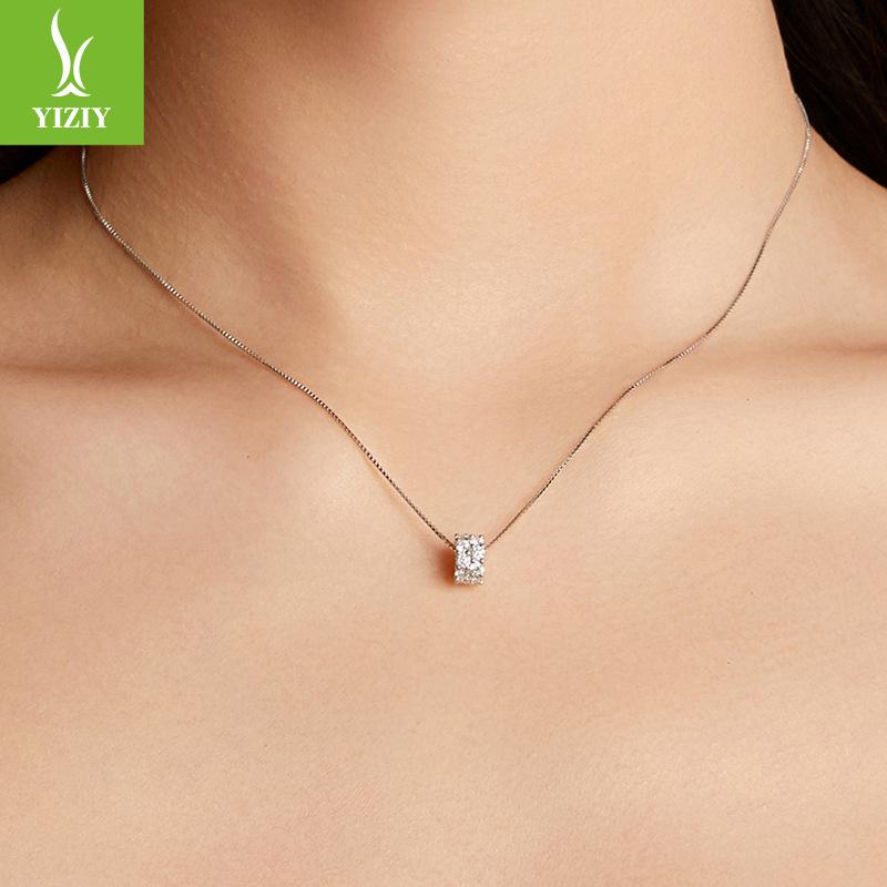Bright Lucky Small Waist Moissanite Collarbone Chain, Shining High-End S925 Sterling Silver Necklace Jewelry