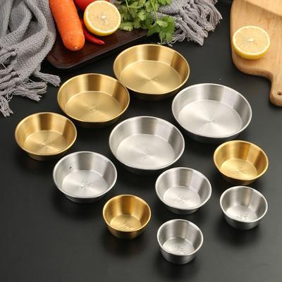 1 Pièce Mini Assiettes à Sauce Sushi 304 Acier Inoxydable Assiettes à Apéritif Assiette à Sauce Bol Individuel Plateau à Assaisonnements