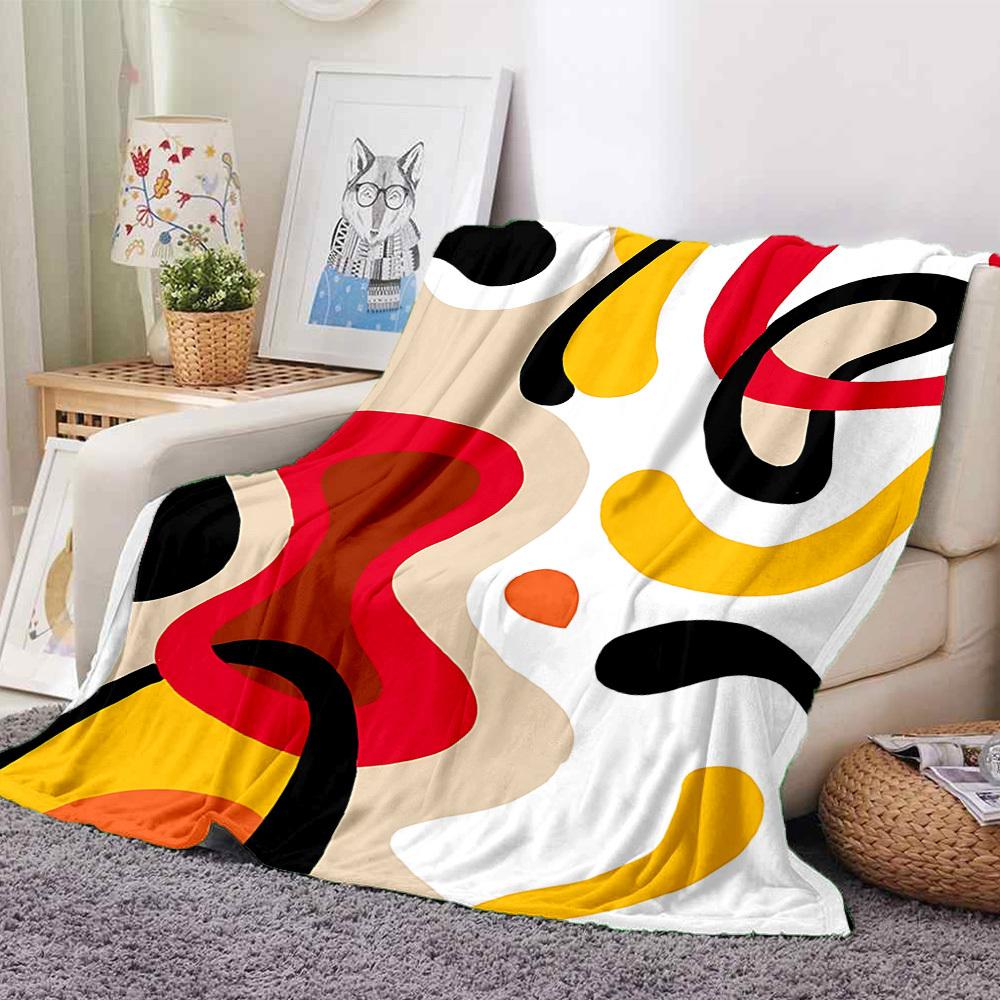 1pc Abstract Art Print Blanket Warm,Perfect for Camping And Travel, Making It a Great Gift for Any Season yy250904176