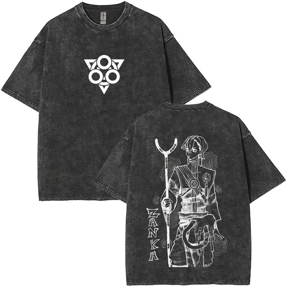 Anime Gachiakuta Riyo Vintage Washed T Shirts Men Women Manga Retro Oversized Short Sleeve Tshirt Male Fashion Trend Streetwear