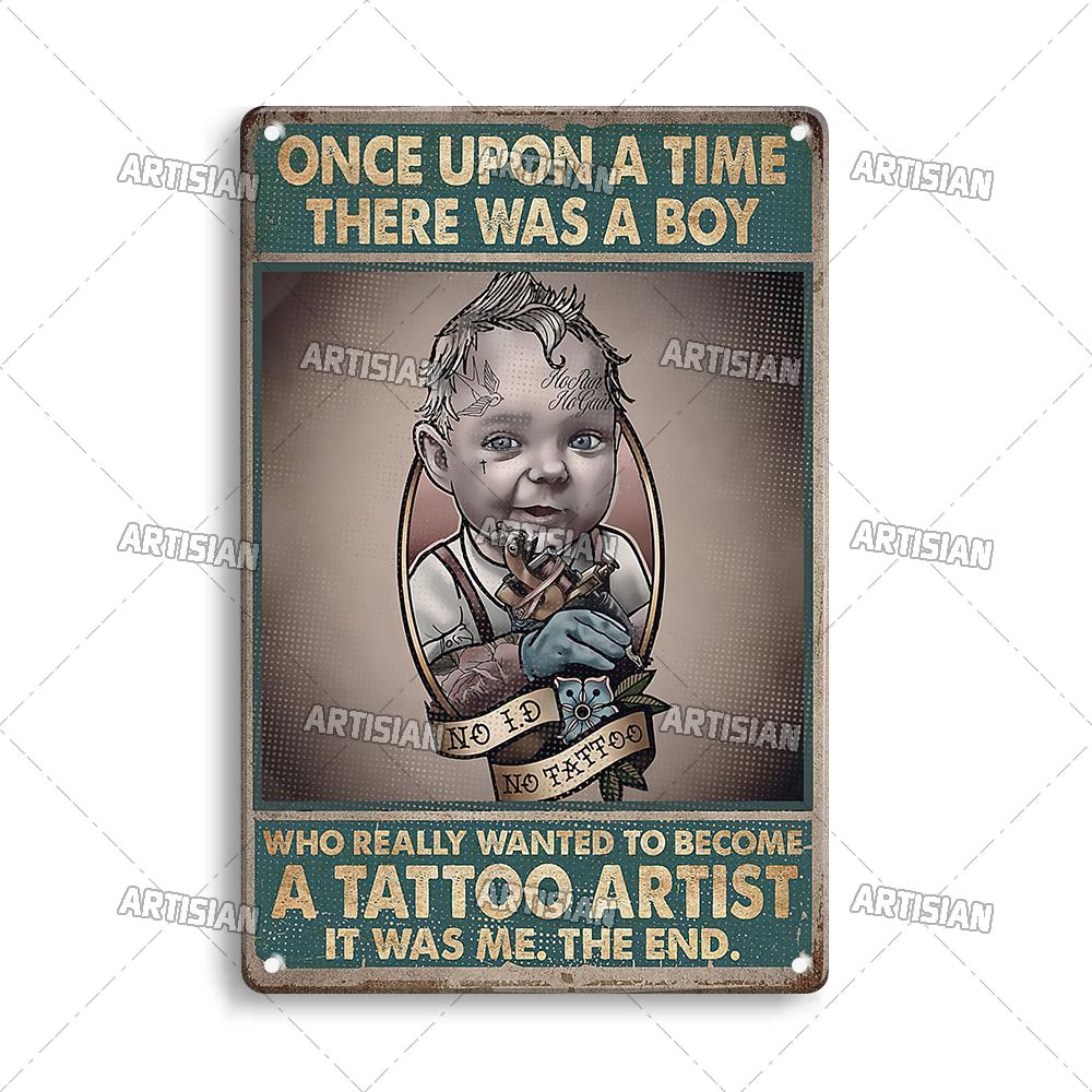 Artisian Tattoo Retro Metal Poster Job Tin Plaque Hobby Decorative Plate Wall Decor Garage Bar Pub Club Hotel Cafe Kitchen Home