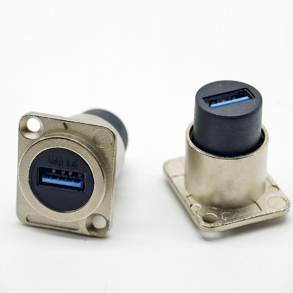 USB Type D Panel Mount Waterproof Female Socket (USB 2.0/3.0) for Digital Data Transfer