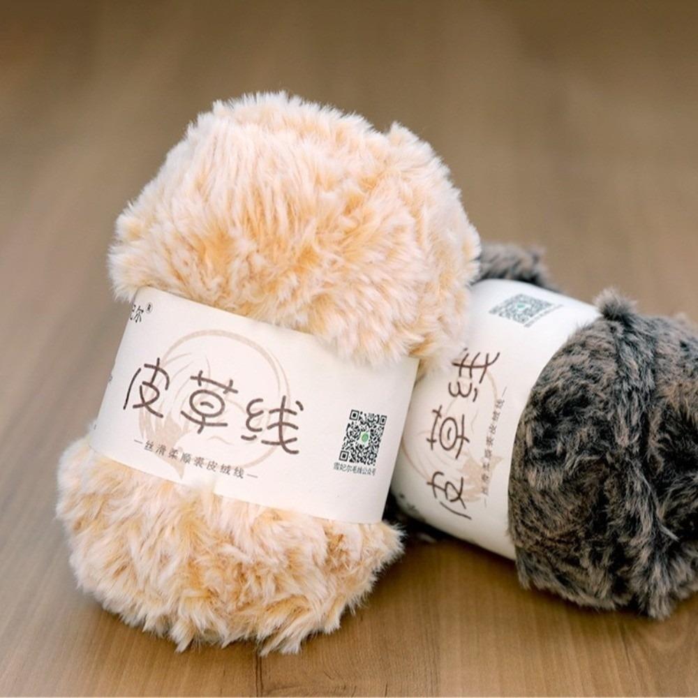 Long Plush Faux Fur Yarn Thickness Knitting Yarn Thread New Fluffy Mink Yarn  DIY Crocheting Hat