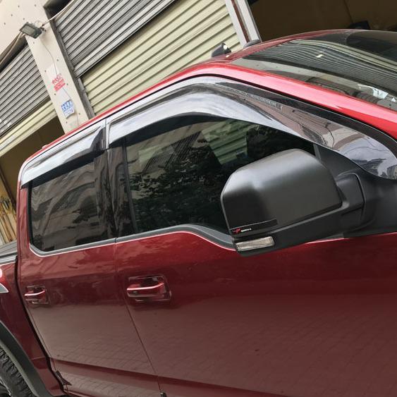 Ford Raptor F150 Injection Molded Rain & Sun Visor: Thickened, Widened Full Coverage Door & Window Shield