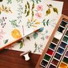 24 color walnut wood portable paint box, Solid wood watercolor paint box, Chocolate watercolor nail art color and box