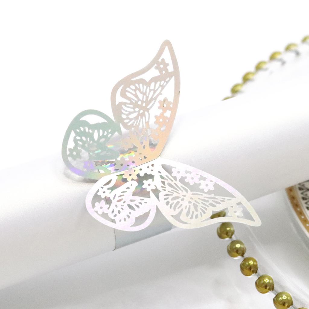 50Pcs Butterfly Napkin Rings Wedding Birthday Christmas Home Dinner Table Decoration Napkin Rings Holders Party Supplies Favors