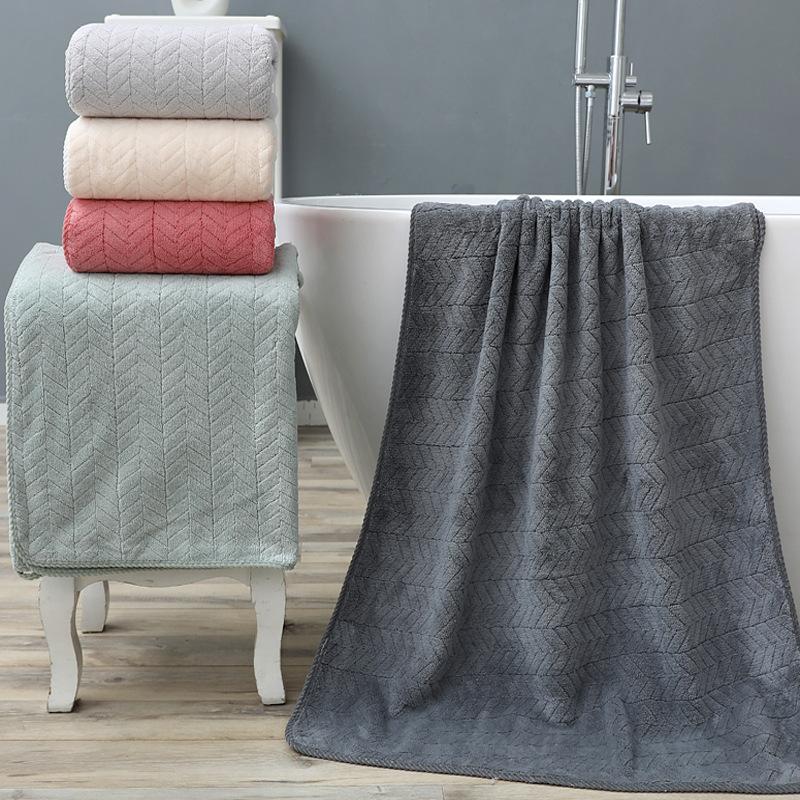 Thickened Coral velvet bath towel increases water absorption adult bath towel solid colordark grey soft affinity face towel