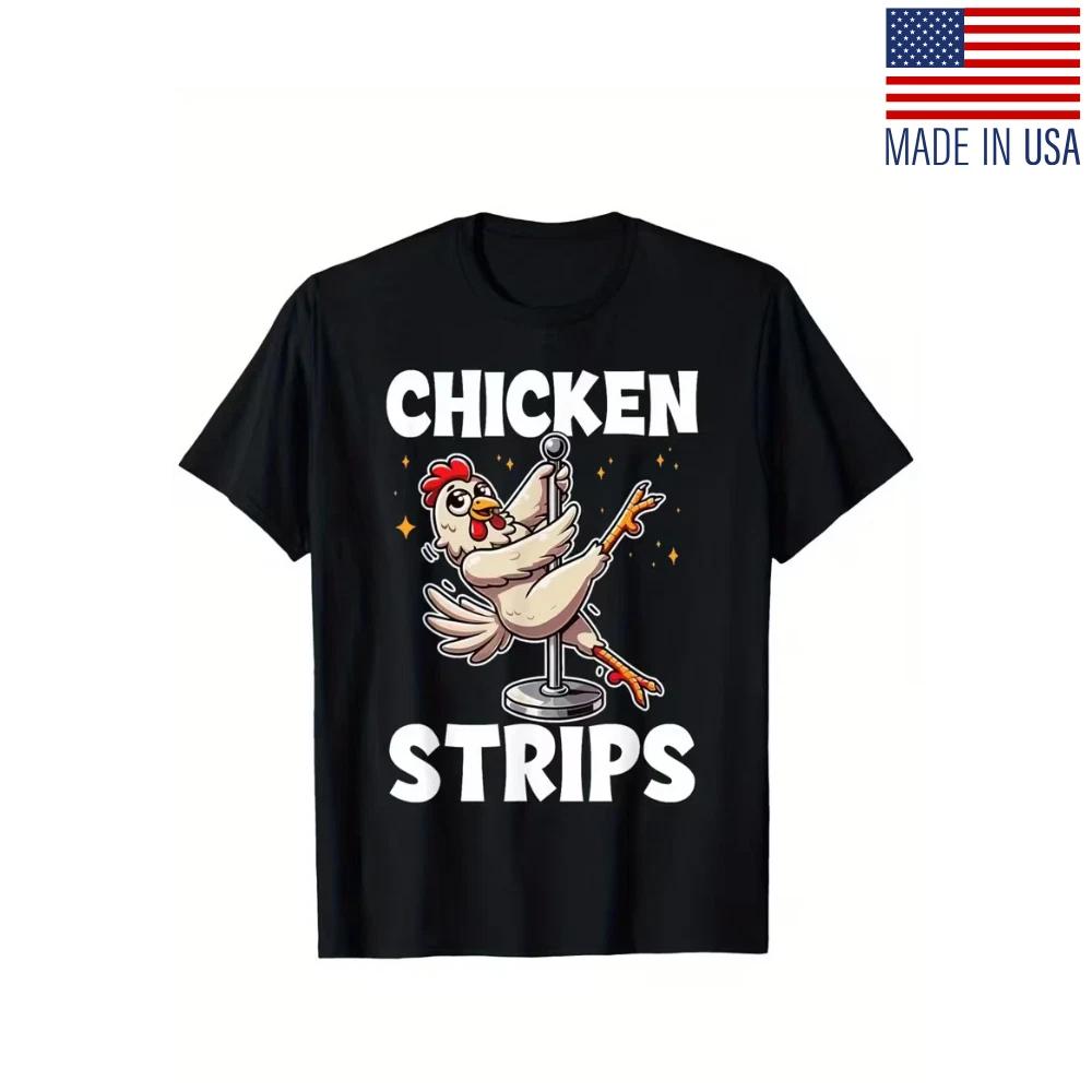 Смешная мужская и женская футболка с принтом «Куриные стрипсы» - 100% хлопок, повседневная, с круглым вырезом XL