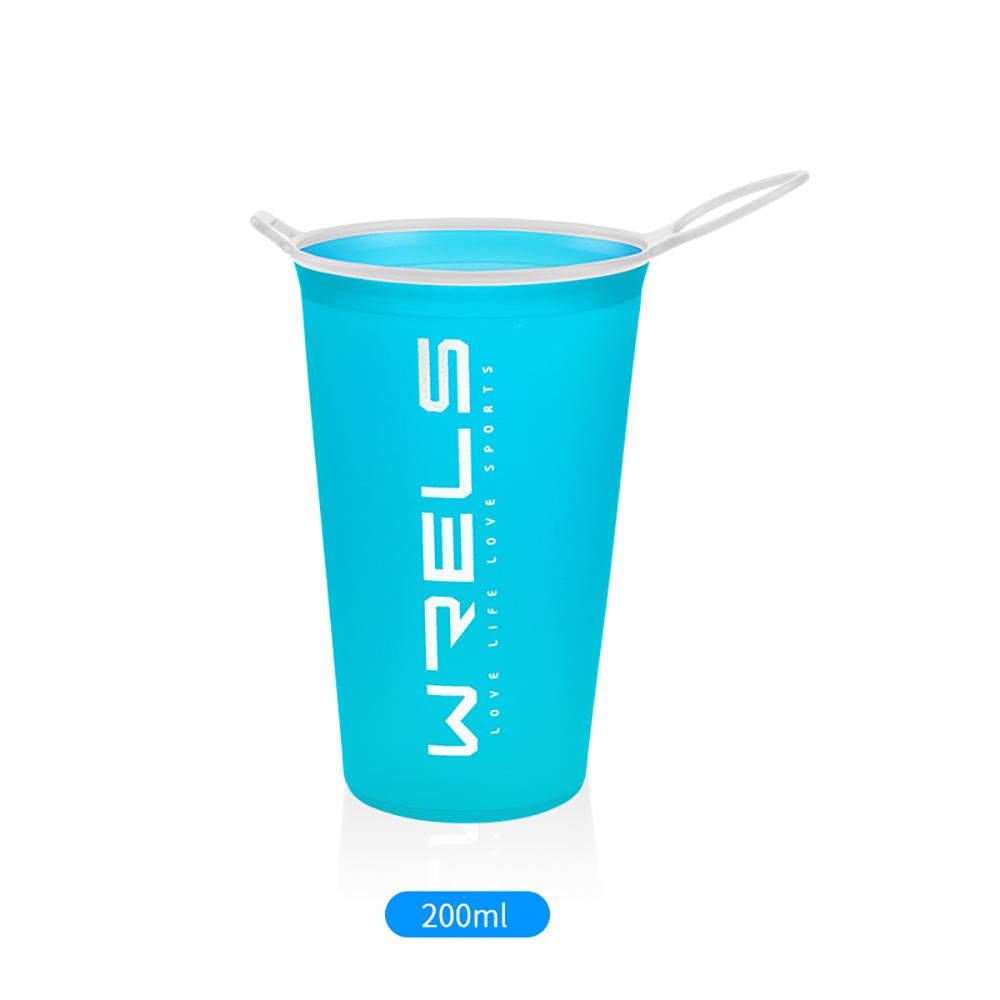

1pc 200ml Foldable Sports Water Cup Marathon Cross-country Running Folding Soft Water Cup Small and Light Easy to Carry Cup небесно-голубой