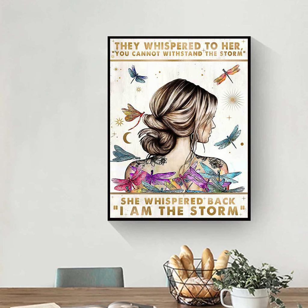 5D DIY Diamond Painting Dragonfly and Girl Cross Stitch Kit Mosaic Diamond Embroidery Rose Full Round/Square Drill Home Decoration