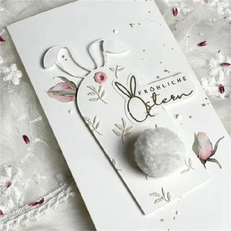 Easters Rabbits Label Cutting Dies for Scrapbooking Card Making Decorations Carbon Steel Die Cuts Embossing Stencils