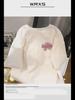 Women's Retro White Short-Sleeve T-Shirt: Chic, Loose-Fit, Hong Kong Style