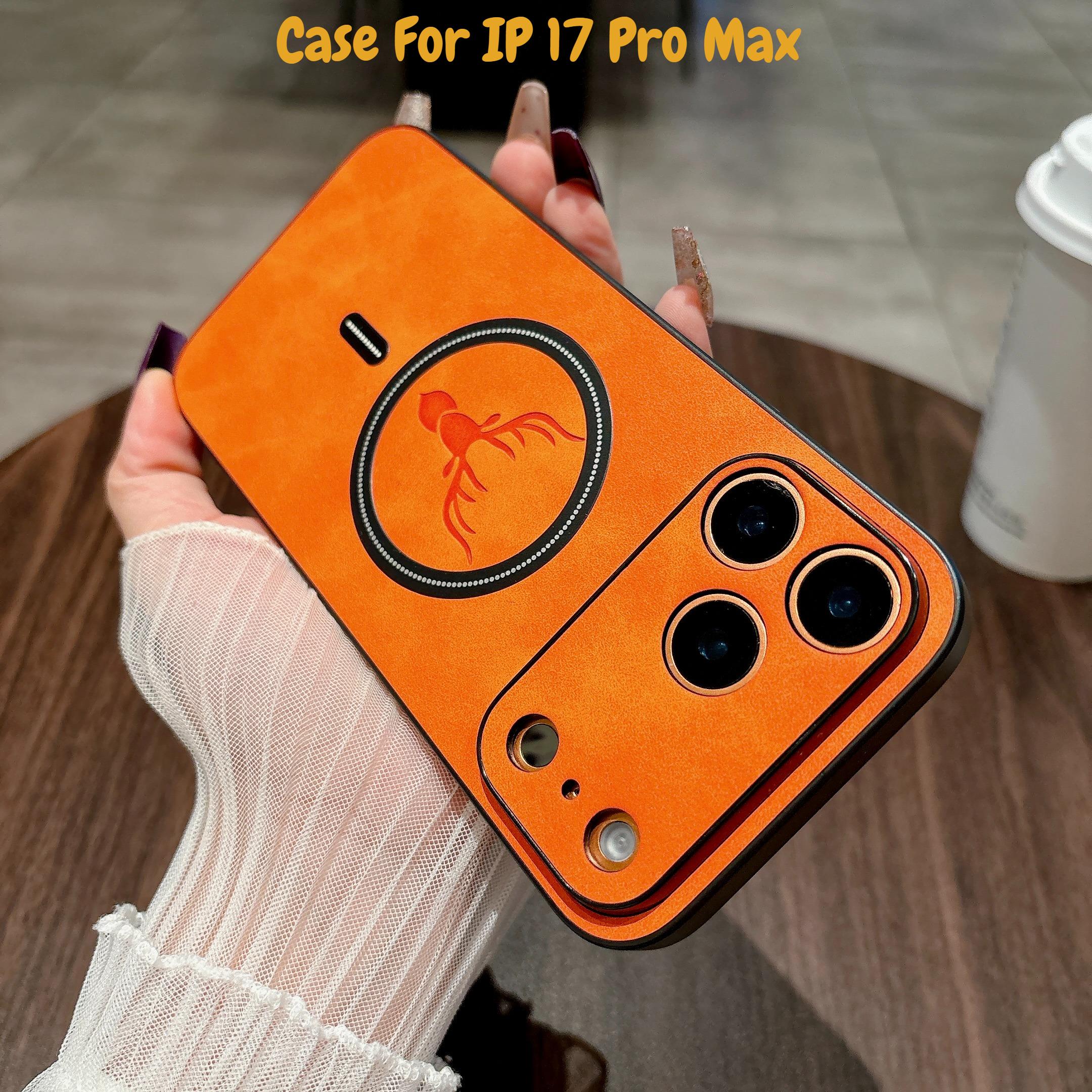 

Luxury PU Leather Deer Phone Case For iPhone 17 Air 16 15 14 13 12 11 17 Pro Max Plus 16E For Magsafe Wireless Charging Cover iPhone17 Pro Max