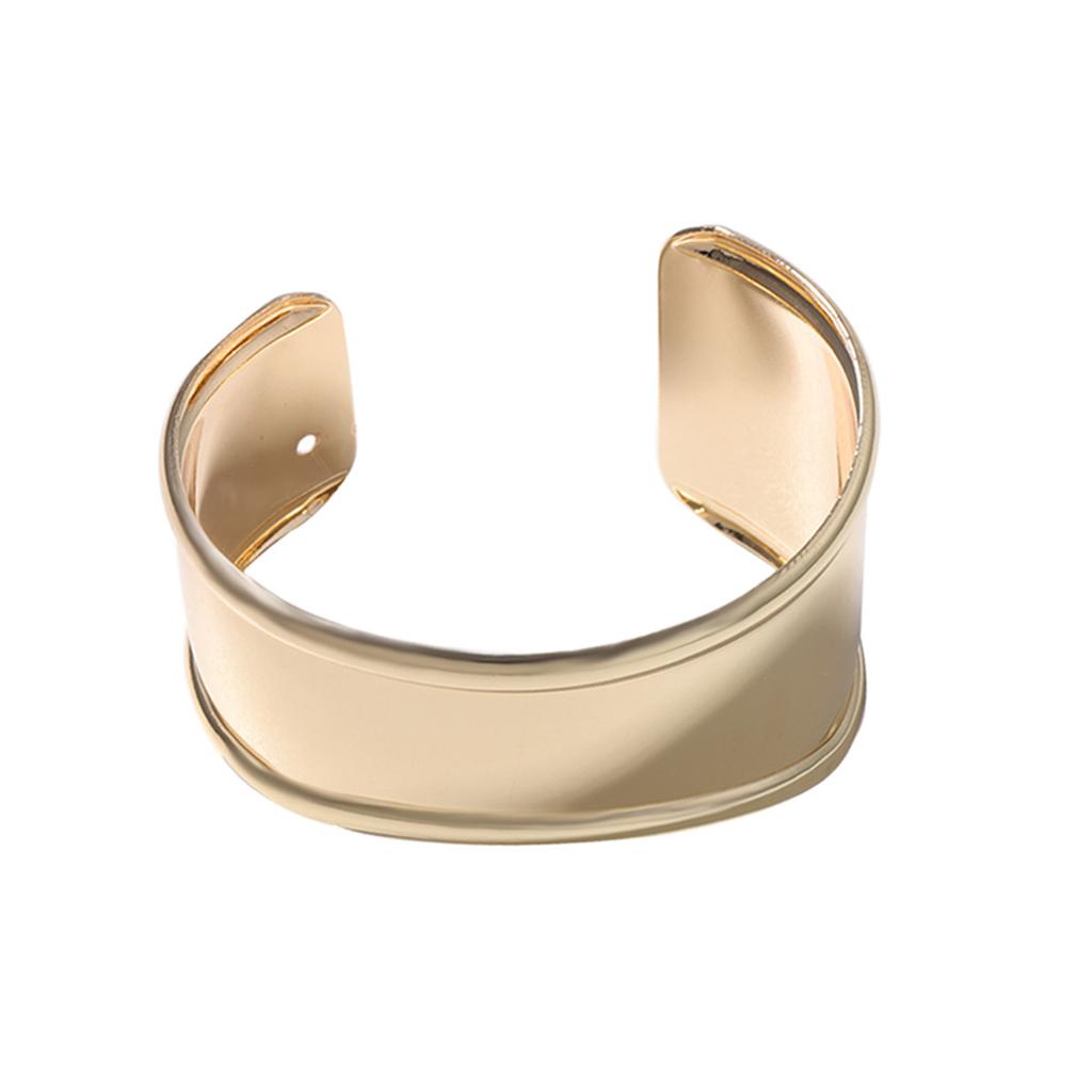 Fashionable, simple, ins style, light luxury, design, curved metal opening, geometric ring, cold wind bracelet