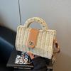2025 Women Leisure Rattan Tote Box Lady Handbag Trendy Weaving Crossbody Bag Retro Straw Summer Beach Bag Messenger Bag