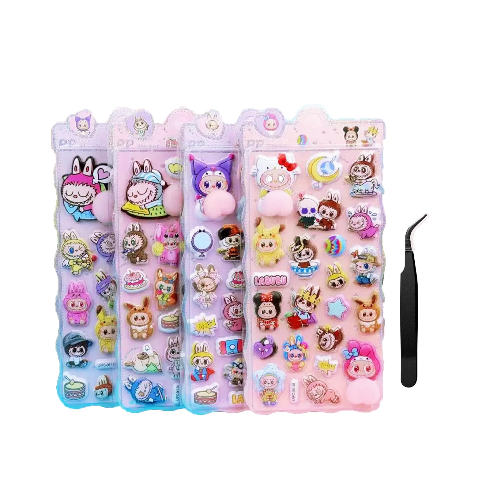 SHANCHI 2-Piece Puni Puni Butt Sticker Set 3D Cartoon Character Decorative Random Patterns A1