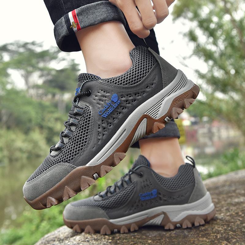 Spring and Autumn Mountaineering Shoes Men's Shoes Large Size Hiking Hiking Thick Bottom Sports Breathable Climbing Shoes