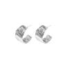 S925 Sterling Silber Retro Creolen: Elegante, vielseitige C-förmige Ohrstecker mit texturiertem Design