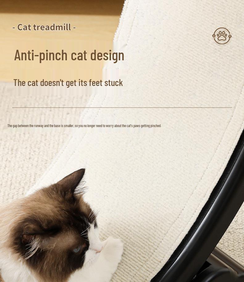 Large Cat Fitness Treadmill: Silent Rollers, Fiberboard Tree, Paw Grips, and Pet Toys
